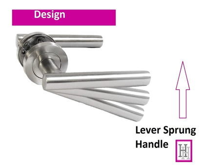 Door Handles Straight T Bar Satin Chrome Internal Latch - Haven Heritage