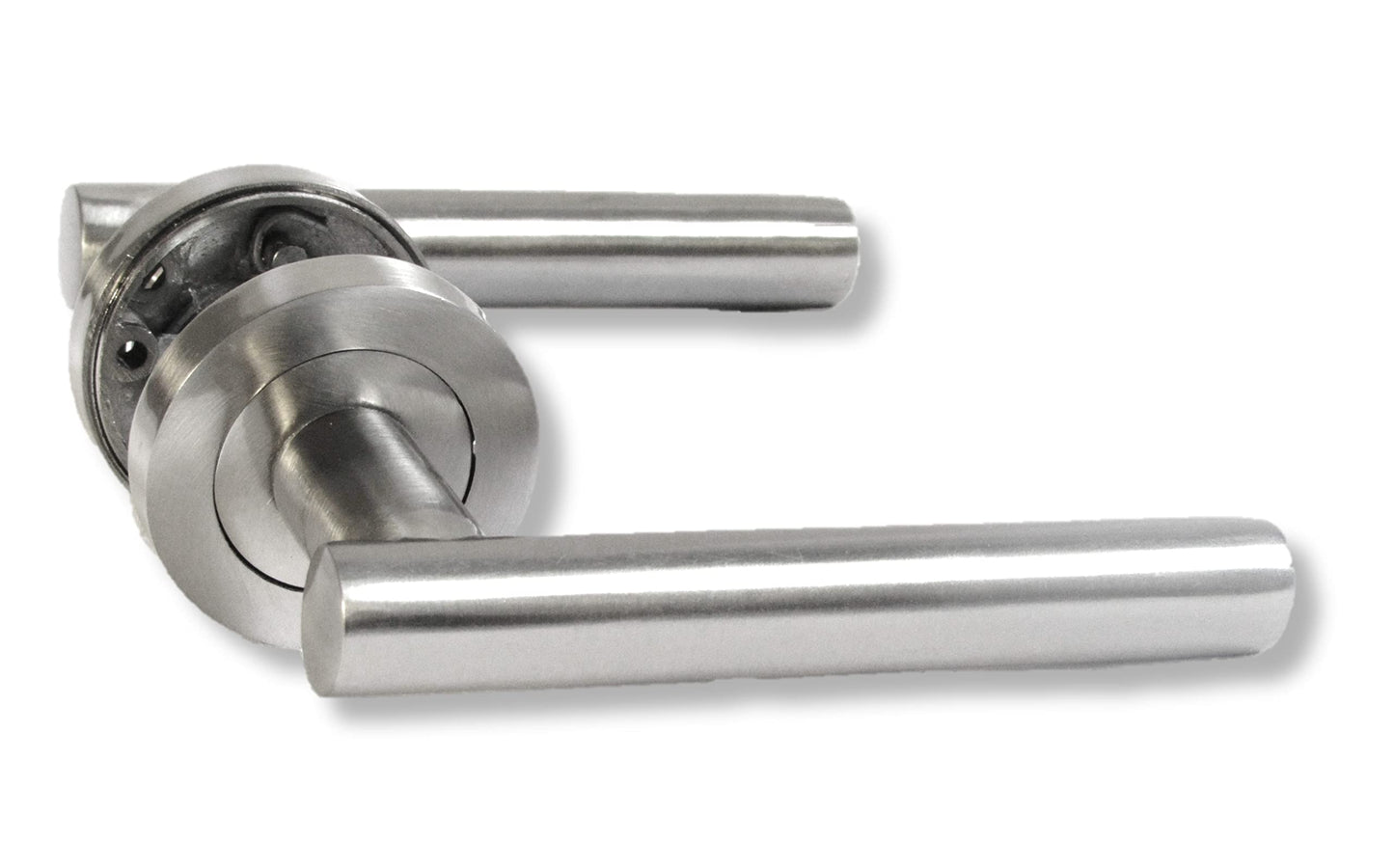 Door Handles Straight T Bar Satin Chrome Internal Latch - Haven Heritage