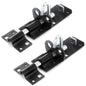 2x2 x Brenton Strong Sliding Padlock Shed Gate Door Bolt Black or Zinc 150mm (6") Black