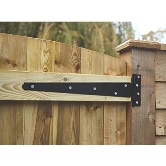 Haven Heritage Gate Hinge Kit Fitting Set 12" Hinges Brenton Bolt Twist Ring Latch Wooden Gate Black