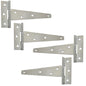 2X Pairs of Galvanised 250mm/10" T-Hinges - Zinc Gate/Trailer/Shed Tee Hinges