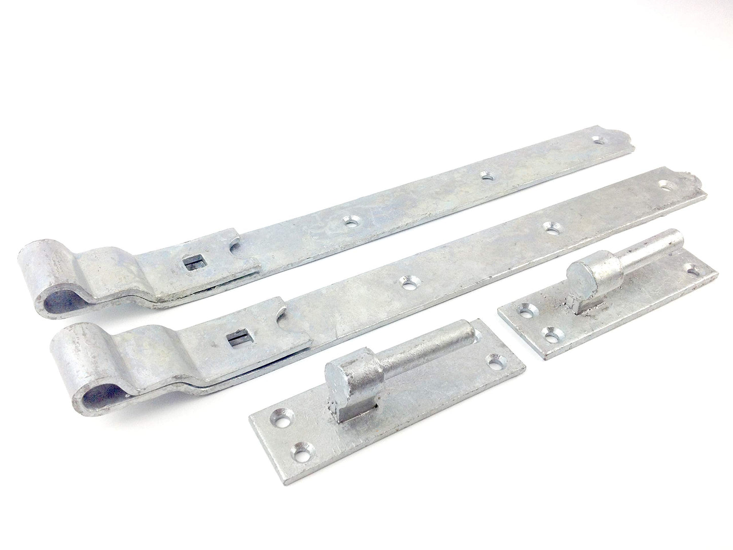 Wyre Direct Gate Hinges Cranked Hinges Design, Gate Hinges for Wooden Gates - Heavy Duty Stable Door Hinges, Hook and Band Gate Hinges for Secure Fittings - Galvanised Gate Hinges 400mm (16") 1Pair