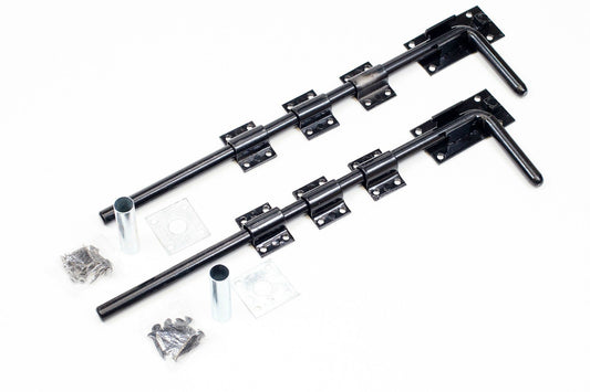 1st Fix South Pair of Black on Galvanised 450mm (18") Garage Door/Drop Bolts