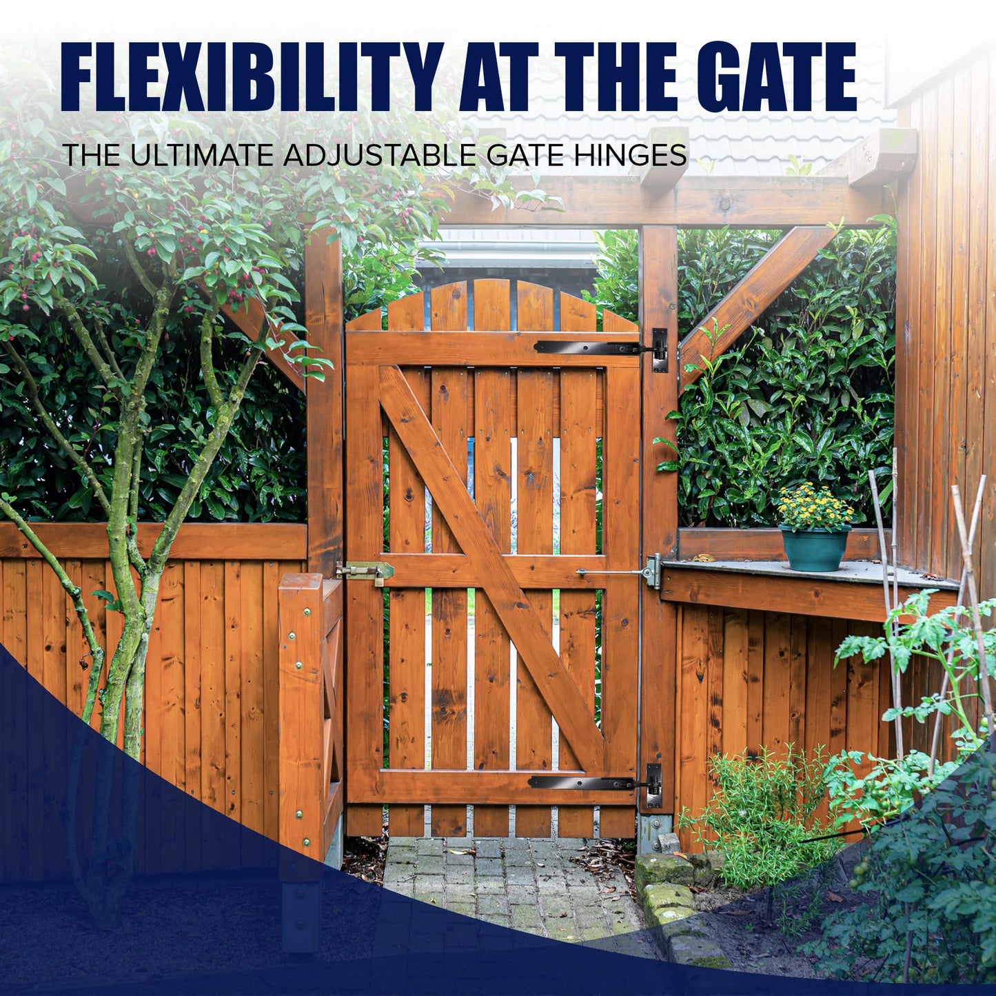 Wyre Direct Adjustable Gate Hinges Pair 600mm 24" Black Heavy Duty Hook and Band Stable