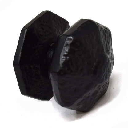 Haven Heritage Octagonal Centre Door KNOB Premium Black Antique CAST Iron INC FIXINGS
