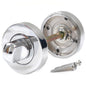Polished Chrome Turn & Release Set for Bathroom Lock - Toilet Door Thumb Twist