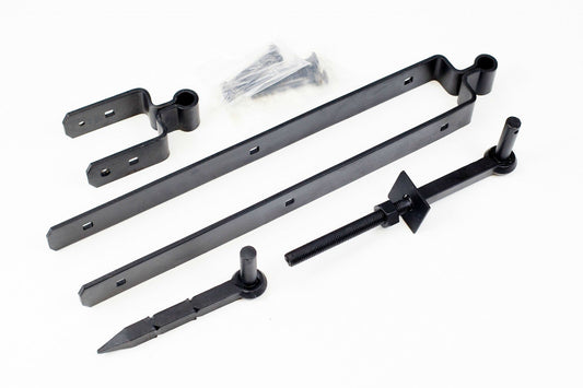 1st Fix South Black 450mm (18") Double Strap Field Gate Hinge Set For 3" Gates