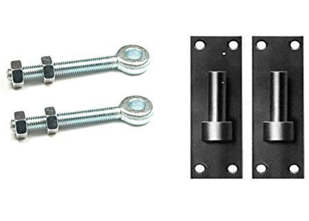 Wyre Direct Metal Gate Hinges Heavy Duty Gate Hinges Set, Adjustable Gate Hinges Kit for Wooden Gates, Heavy Duty Hinges with 12mm Pin Bracket & 12mm X 100mm Adjustable Eye Bolts, Gate Hardware