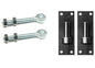 Wyre Direct Gate Hinges 12mm Pin Bracket & 12mm X 150mm Adjustable Eye Bolts Black