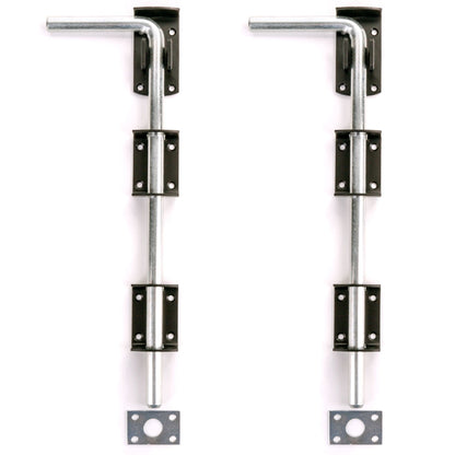 2X Large Garden Gate/Garage Door Drop Bolts - Floor/Ground/Stable Lock Catch