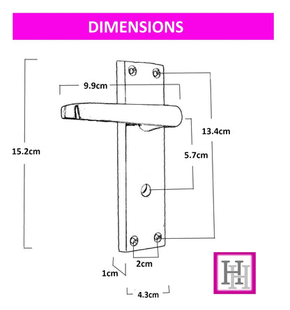 Door Handle Sets Victorian Straight Bathroom Lock Handles Brass Plated (Bathroom Lock Handle x 1)