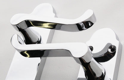 Internal Door Handles, Polished Chrome Door Handle - Silver Epsom Door Handles Internal Sets - Silver Door Handles for Internal Doors, Back Plate Size 170mm x 42mm - Sold as 4 x Pairs