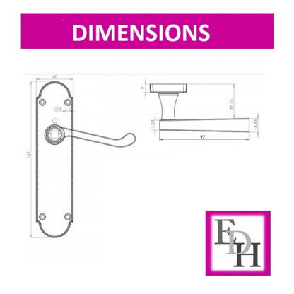 Matt Black Bathroom Door Handles with Lock & 63mm Tubular Latch