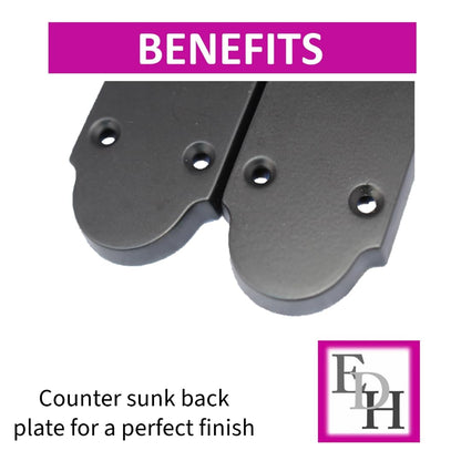 Matt Black Bathroom Door Handles with Lock & 63mm Tubular Latch