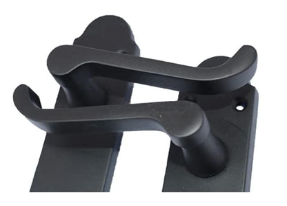 Matt Black Epsom Style Privacy Bathroom Door Handles with Lock - 170mm x 42mm