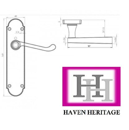 Epsom Style Privacy Bathroom Door Handles with Lock & 63mm Tubular Latch- Internal Door Handles Durable Matt Black Door Handles, Easy-Install Bathroom Door Handles, Matt Black Finish 170mm x 42mm