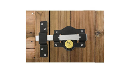 Haven Heritage ® 50mm Long Throw Gate Lock Double Locking Locking from Both Sides, gate Locks for Wooden Gates 5 Keys Stainless Steel