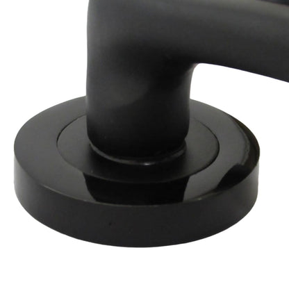 Zena Design Modern Matt Black Door Handles Internal & External Use - Lever Latch Handle with Black Nickel Rose, 6 Pairs