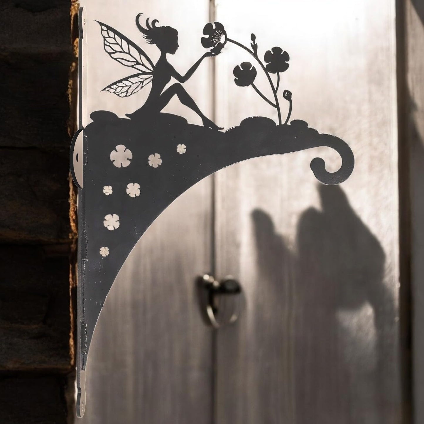Epsom Door Handle Decorative Metal Fairy Hanging Basket Bracket – Heavy-Duty Wall Hook for Planters, Bird Feeders & Outdoor Décor