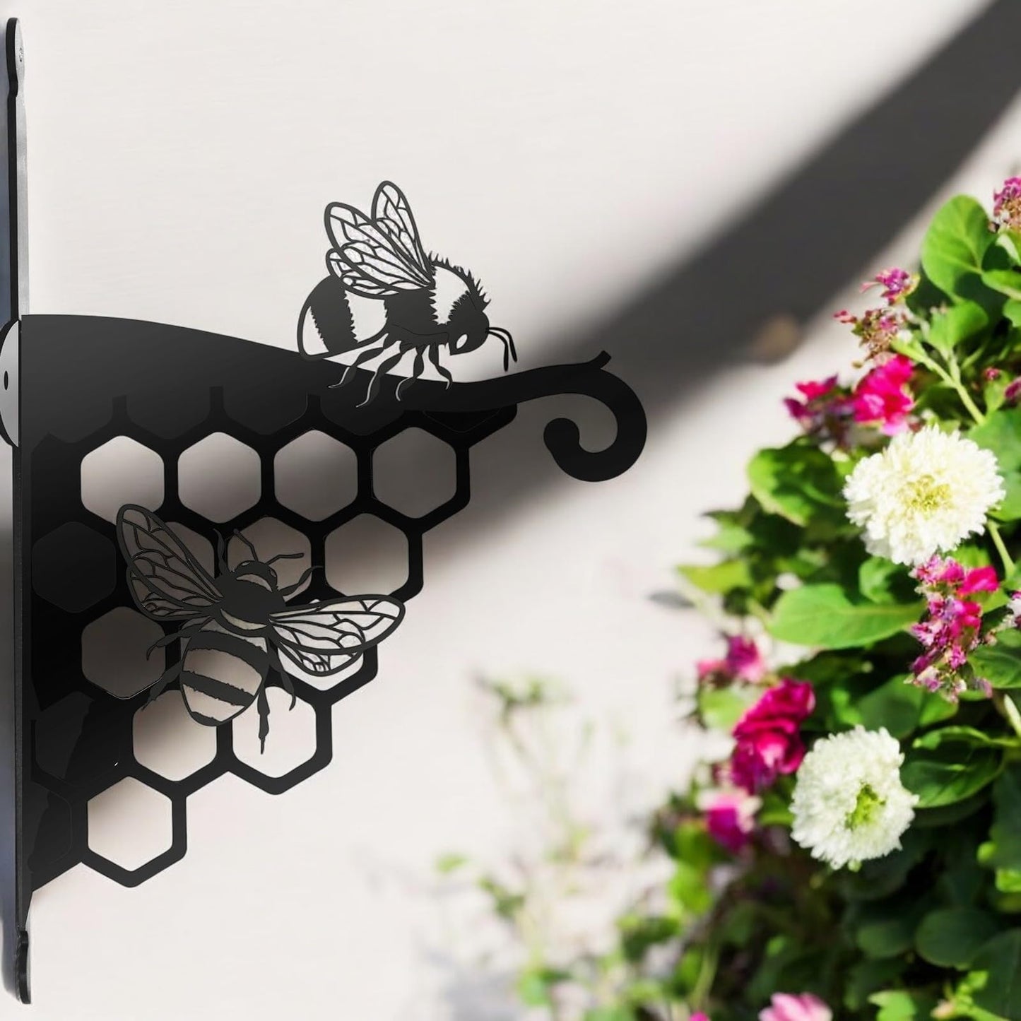 Epsom Door Handle Decorative Metal Bee Hanging Basket Bracket – Heavy-Duty Wall Hook for Planters, Bird Feeders & Outdoor Décor