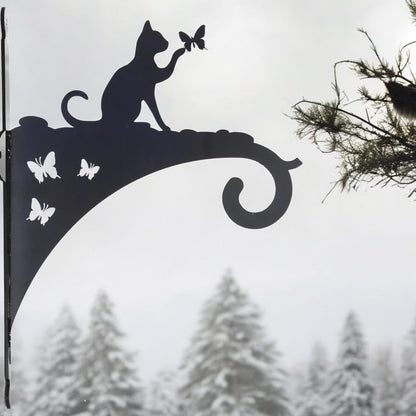 Epsom Door Handle Decorative Metal Cat Hanging Basket Bracket – Heavy-Duty Wall Hook for Planters, Bird Feeders & Outdoor Décor