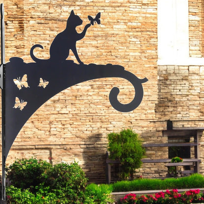 Epsom Door Handle Decorative Metal Cat Hanging Basket Bracket – Heavy-Duty Wall Hook for Planters, Bird Feeders & Outdoor Décor