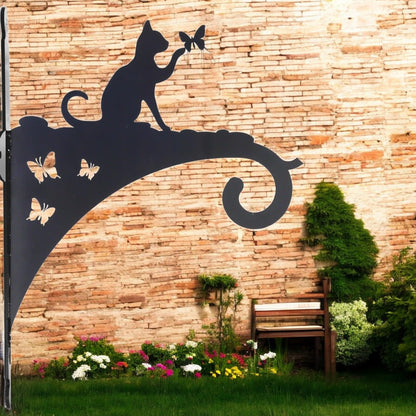 Epsom Door Handle Decorative Metal Cat Hanging Basket Bracket – Heavy-Duty Wall Hook for Planters, Bird Feeders & Outdoor Décor