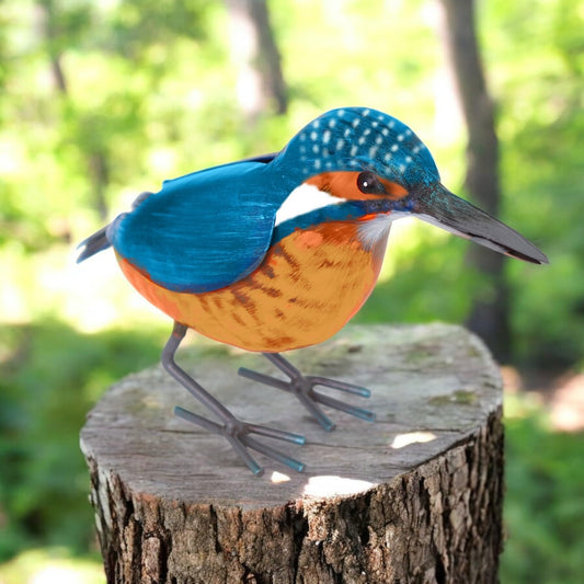 Epsom Door Handle Metal Kingfisher (12cm x 8.5cm x 20cm) – Handcrafted Decorative Bird Ornament for Garden, Patio & Home Décor – Weather-Resistant Metal Kingfisher Sculpture for Indoor & Outdoor Use