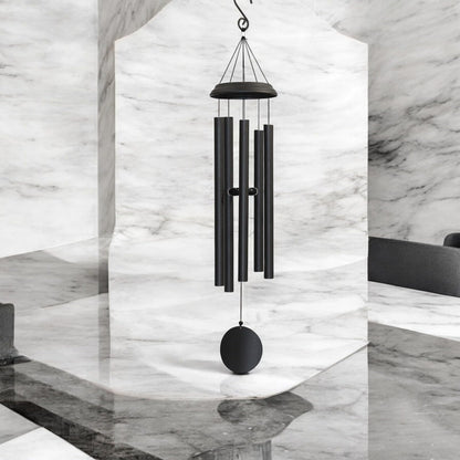 Concerto Musical Wind Chime – 40" Satin Black Outdoor Chime for Soothing Melodies, Garden, Patio & Home Décor