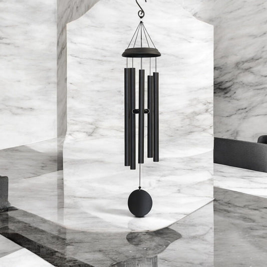 Concerto Musical Wind Chime – 40" Satin Black Outdoor Chime for Soothing Melodies, Garden, Patio & Home Décor
