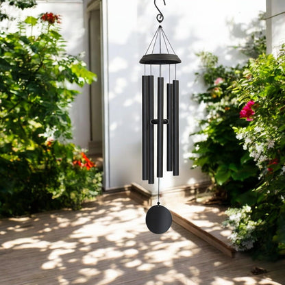 Concerto Musical Wind Chime – 40" Satin Black Outdoor Chime for Soothing Melodies, Garden, Patio & Home Décor