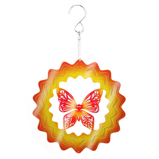 Red Butterfly Stainless Steel Hanging Wind Spinner