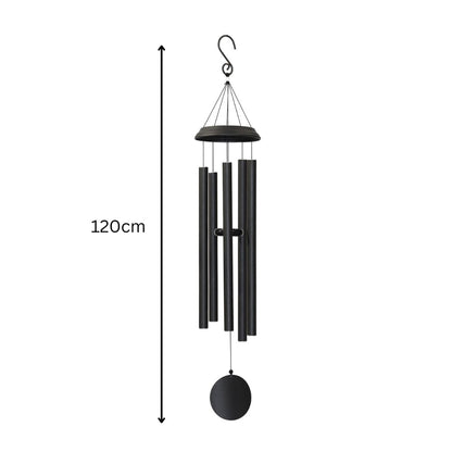 Concerto Musical Wind Chime – 48" Satin Black Outdoor Chime for Soothing Melodies, Garden, Patio & Home Décor