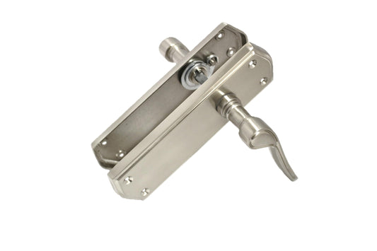 Satin Nickel Internal Door Handles with Long Back Plate - Stellar Design (1 Pair of Handles)