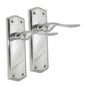 Satin Nickel Internal Door Handles with Long Back Plate - Stellar Design (6 Pair of Handles)