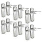 Satin Nickel Internal Door Handles with Long Back Plate - Stellar Design (6 Pair of Handles)