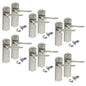 Satin Nickel Internal Door Handles with Long Back Plate - Stellar Design (6 Pair of Handles + Tubular Latch)