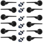 Modern Matt Black Lever on Rose Plate Door Handle Set with Tubular Latch – 6 Pairs, 52mm Round Rose Plate & 127mm Lever Handle – Contemporary Interior Door Hardware