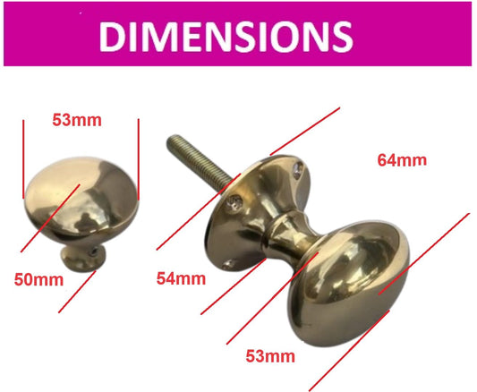 Epsom Door Handle Polished Brass Victorian Rim Knob, Solid Brass Rim Lock Knobs