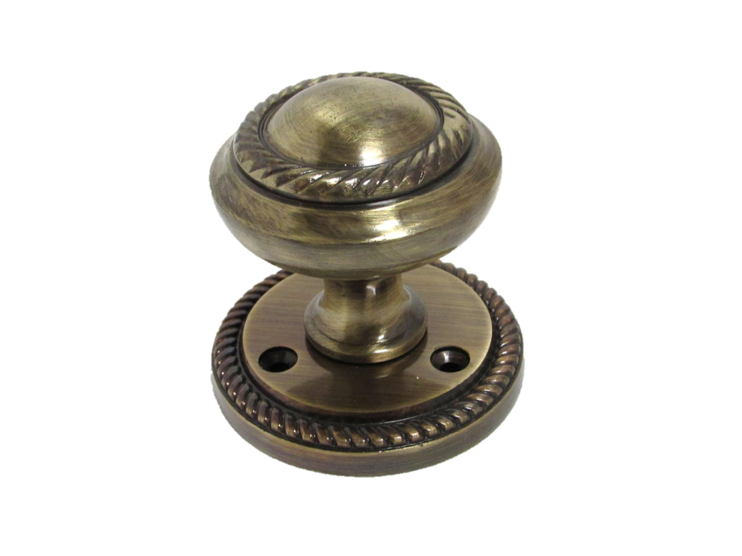 Antique Round Door Knob Set Including Tubular Latch - Georgian Style Sprung Internal & External Door Knobs for Mortice Locks & Tubular latches. Sets (1 Pair of Georgian MORTICE KNOBS + Tubular Latch)