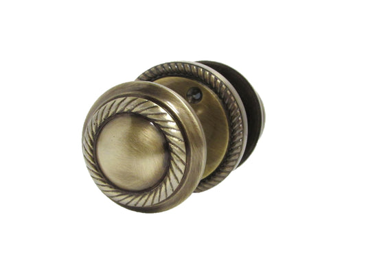 Antique Round Door Knob Set Including Tubular Latch - Georgian Style Sprung Internal & External Door Knobs for Mortice Locks & Tubular latches. Sets (4 Pair of Georgian MORTICE KNOBS)