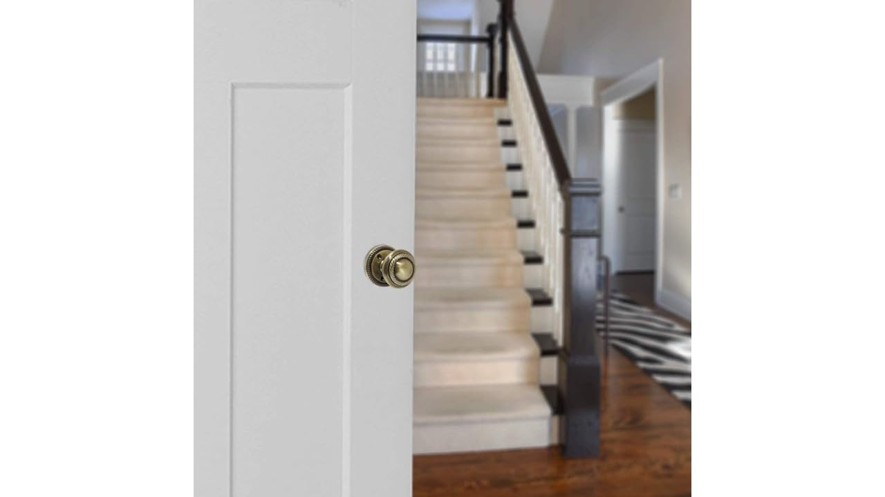 Antique Round Door Knob Set Including Tubular Latch - Georgian Style Sprung Internal & External Door Knobs for Mortice Locks & Tubular latches. Sets (1 Pair of Georgian MORTICE KNOBS + Tubular Latch)