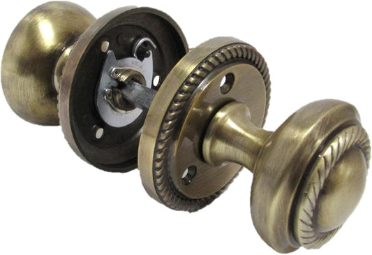 Antique Round Door Knob Set Including Tubular Latch - Georgian Style Sprung Internal & External Door Knobs for Mortice Locks & Tubular latches. Sets (4 Pair of Georgian MORTICE KNOBS)