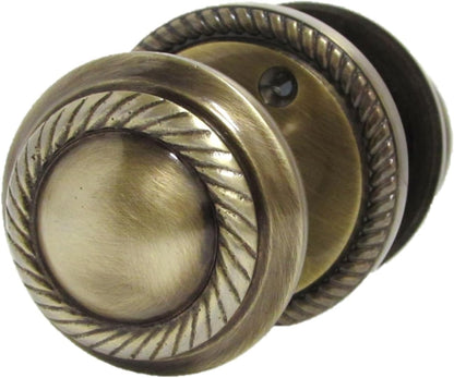 Antique Round Door Knob Set Including Tubular Latch - Georgian Style Sprung Internal & External Door Knobs for Mortice Locks & Tubular latches. Sets (4 Pair of Georgian MORTICE KNOBS)