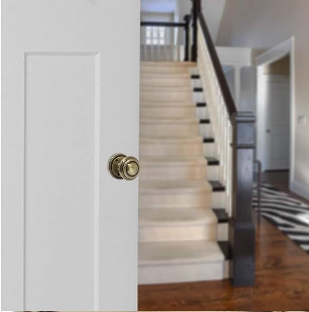 Antique Round Door Knob Set Including Tubular Latch - Georgian Style Sprung Internal & External Door Knobs for Mortice Locks & Tubular latches. Sets (4 Pair of Georgian MORTICE KNOBS)