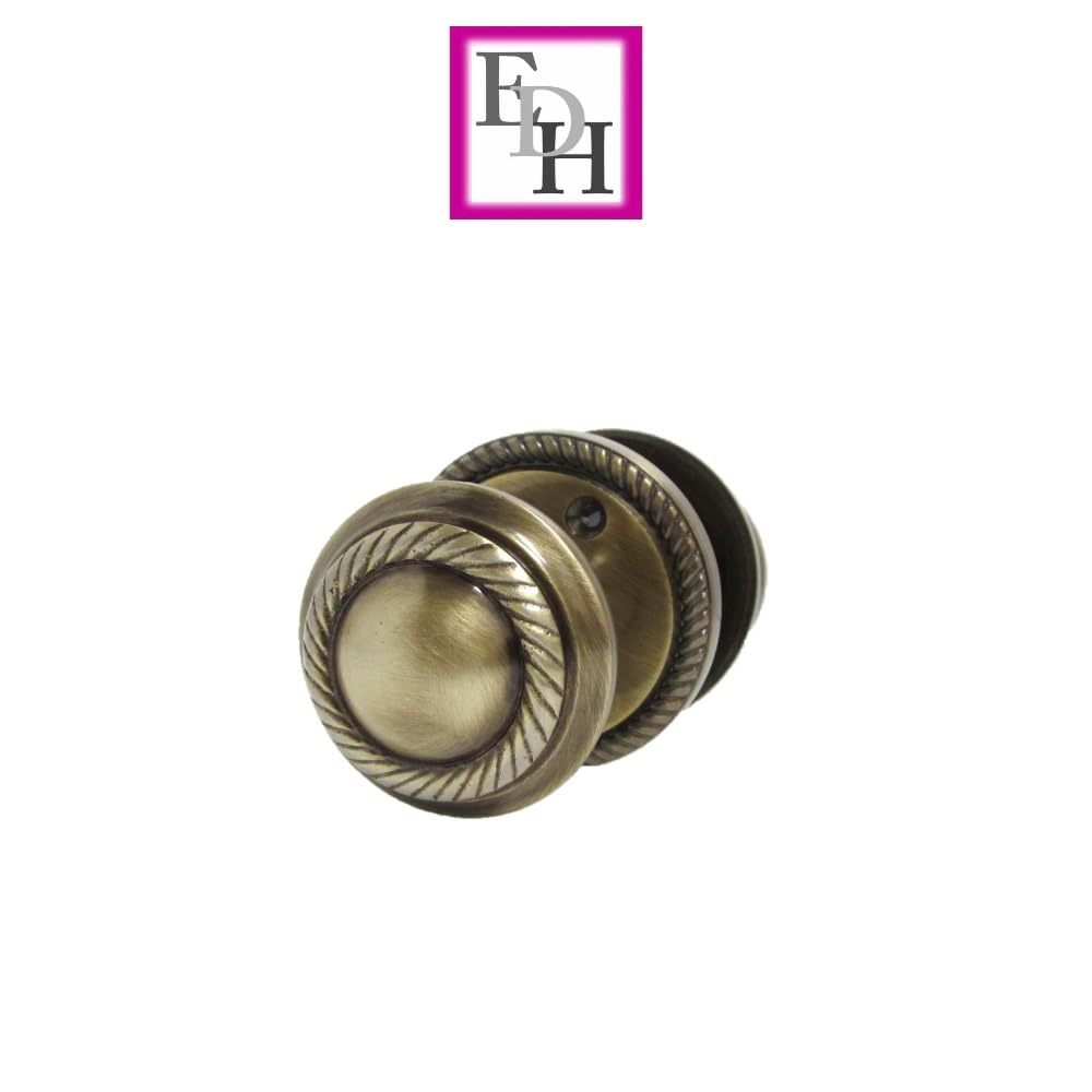 Antique Round Door Knob Set Including Tubular Latch - Georgian Style Sprung Internal & External Door Knobs for Mortice Locks & Tubular latches. Sets (6 Pair of Georgian MORTICE KNOBS)