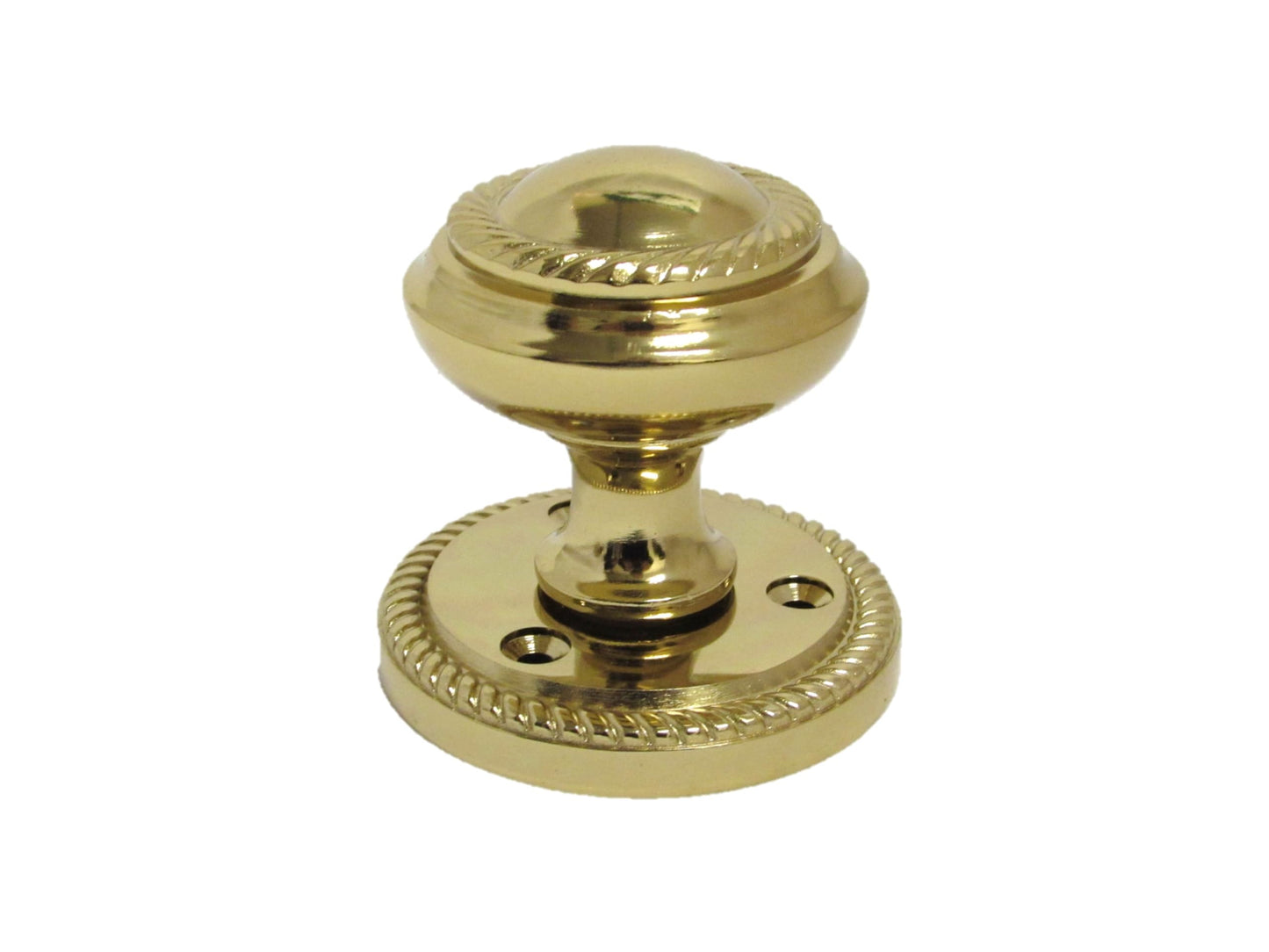 Brass Plated Round Door Knob Set & Tubular Latch - Georgian Style Sprung Internal & External Door Knobs for Mortice Locks & Tubular latches. (4 Pair Georgian MORTICE KNOBS)