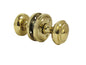 Brass Plated Round Door Knob Set & Tubular Latch - Georgian Style Sprung Internal & External Door Knobs for Mortice Locks & Tubular latches. (1 Pair Georgian MORTICE KNOBS)