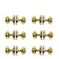 Brass Plated Round Georgian Style Sprung Internal & External Door Knob Set for Mortice Locks & Tubular latches (6 Pairs)