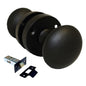Matt Black Round Door Knob Set Including Tubular Latch - Victorian Style Sprung Internal & External Door Knobs for Mortice Locks & Tubular latches. Sets 6